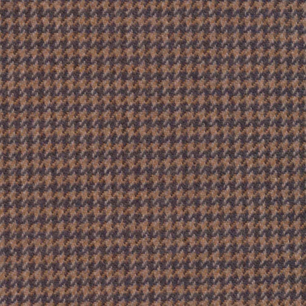Warm brown and charcoal micro-check weave with a soft, flecked woven texture