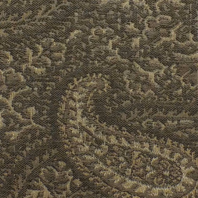 Deep olive-brown woven paisley with khaki highlights and a tactile compact texture