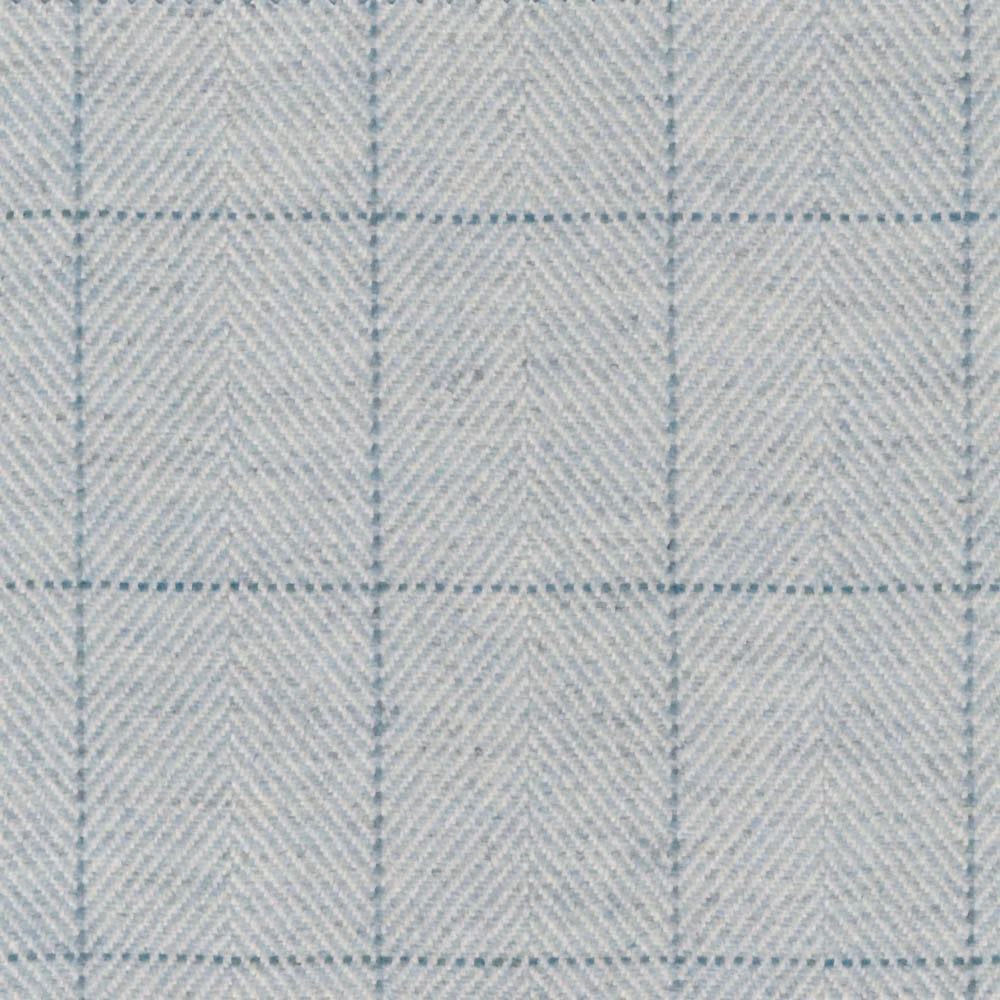 Pale blue-grey opal fabric with a fine herringbone windowpane check weave