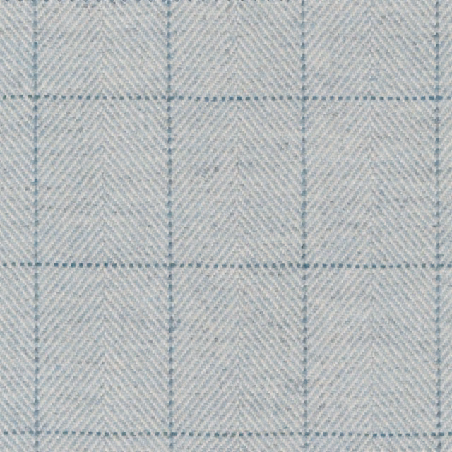 Pale blue-grey opal fabric with a fine herringbone windowpane check weave
