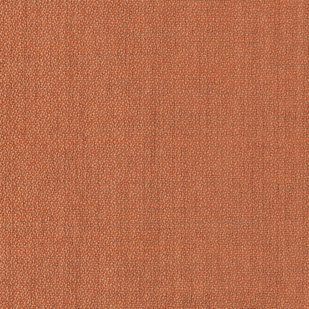 Close-up of paprika terracotta sheer fabric with a fine crosshatched woven texture