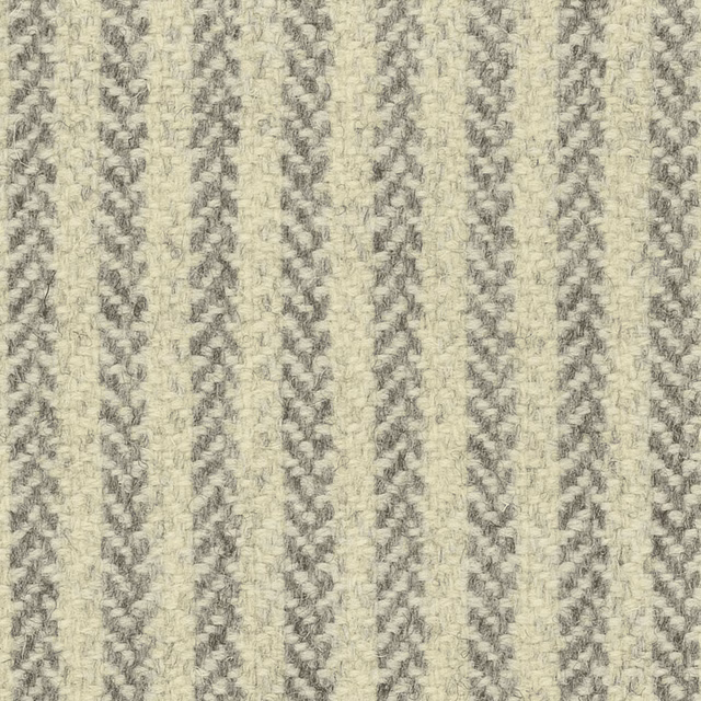 Mottled cream and grey wool weave with irregular vertical zigzag stripes