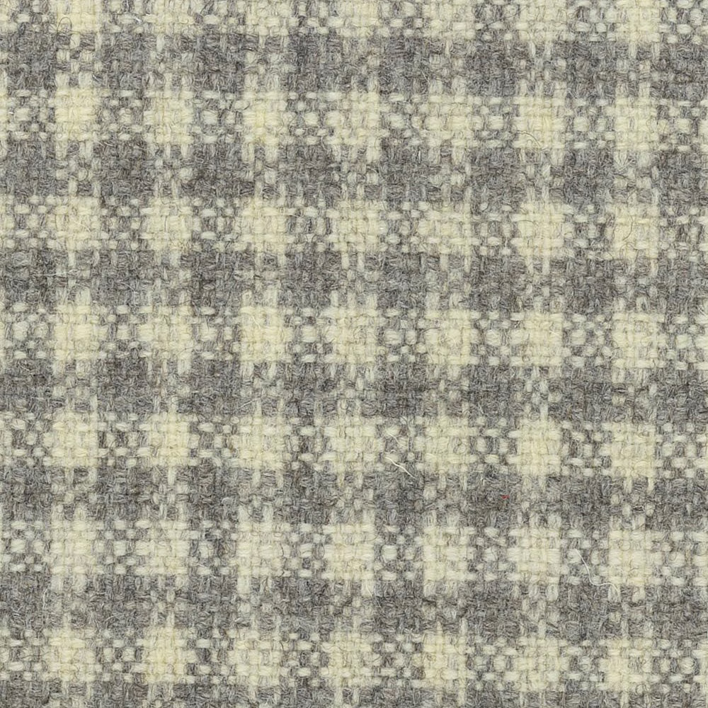 Mottled grey and cream woven checks with a softly nubby surface