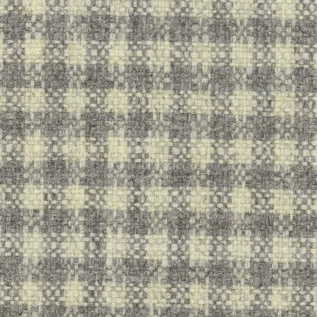 Mottled grey and cream woven checks with a softly nubby surface