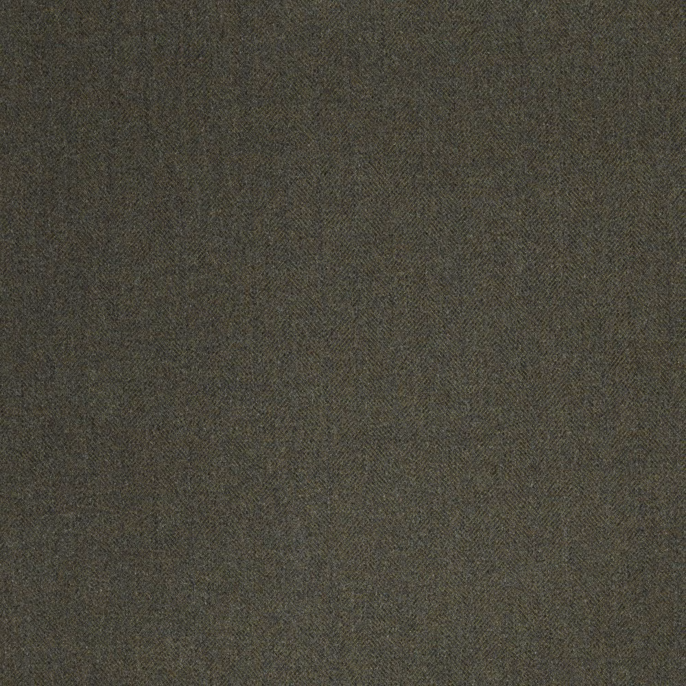Dark army-green herringbone weave with fine tonal chevrons and a softly mottled surface