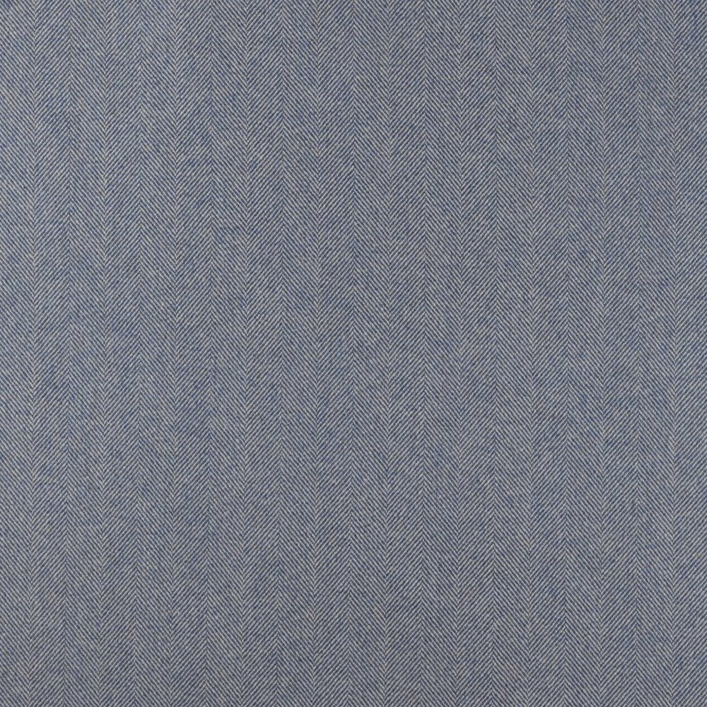 Cool blue-grey herringbone weave with fine vertical chevrons and soft texture