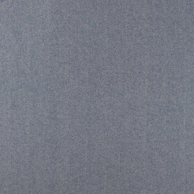 Cool blue-grey herringbone weave with fine vertical chevrons and soft texture