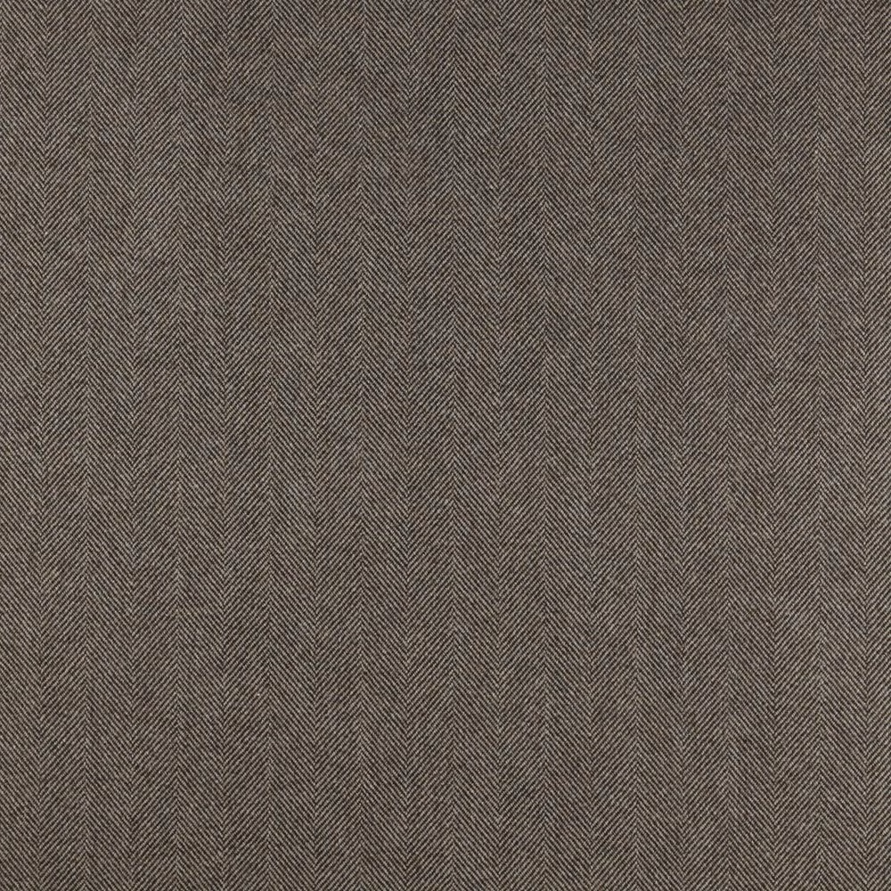 Taupe-brown upholstery fabric with fine vertical herringbone texture and bark-like tonal variation