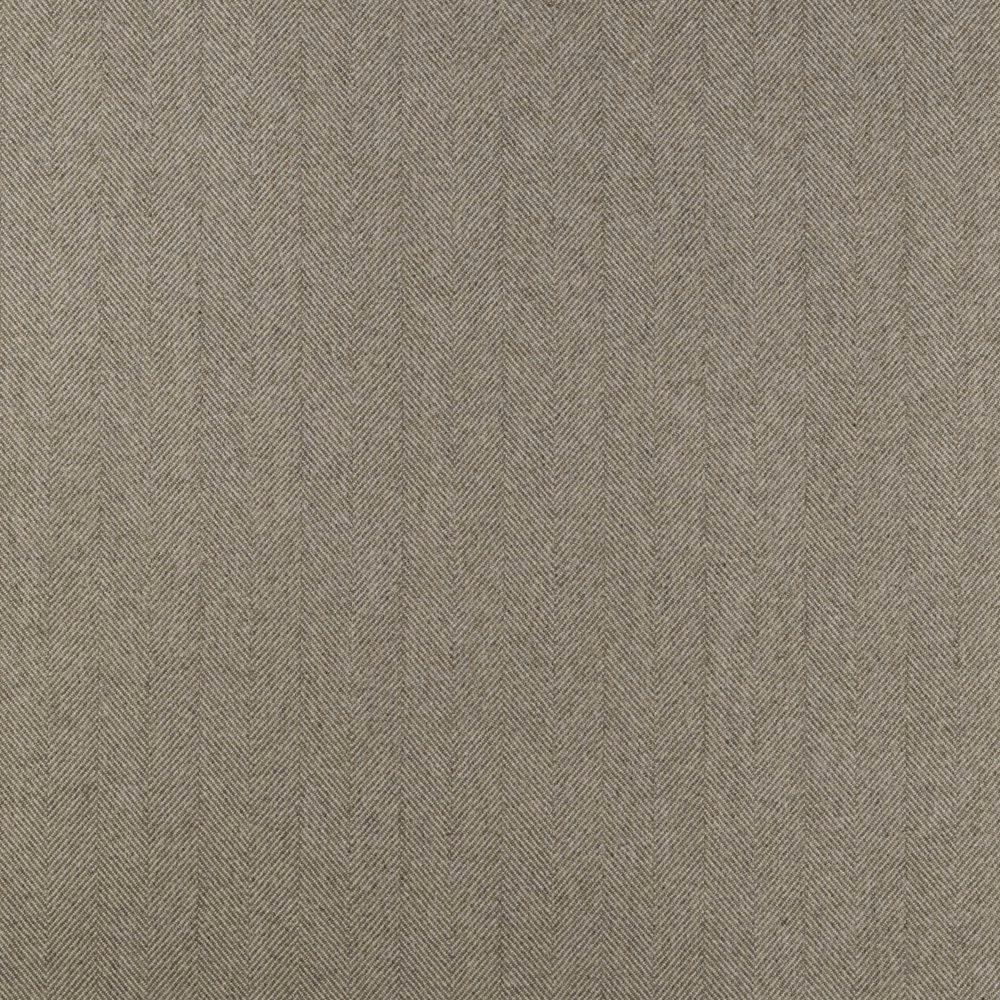 Muted beaver taupe-grey fabric with fine, tightly repeated herringbone texture