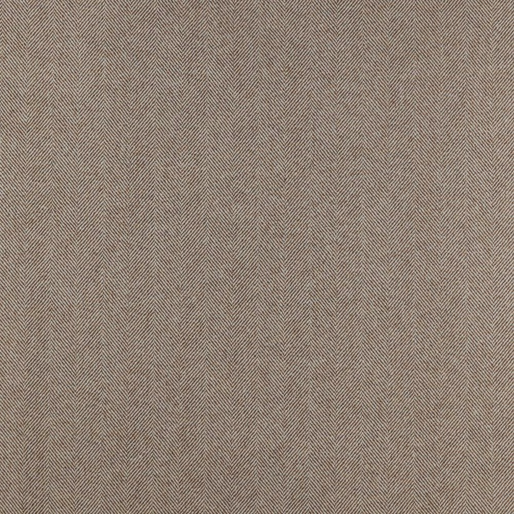 Muted chestnut brown fabric with fine tonal herringbone chevrons and a close woven texture