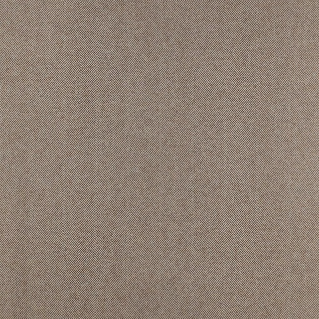 Muted chestnut brown fabric with fine tonal herringbone chevrons and a close woven texture