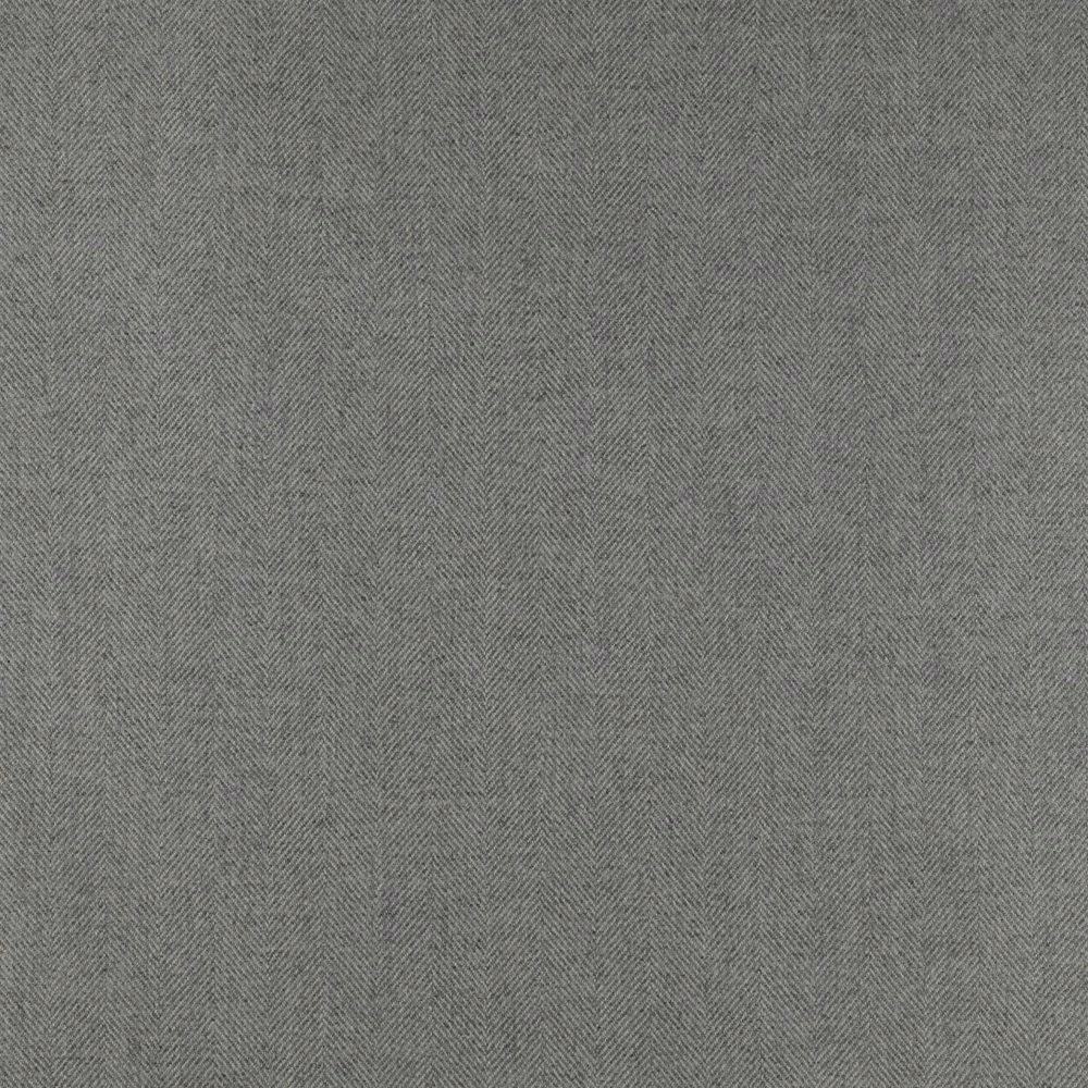 Mid-grey fabric swatch with a fine, tightly woven herringbone chevron texture