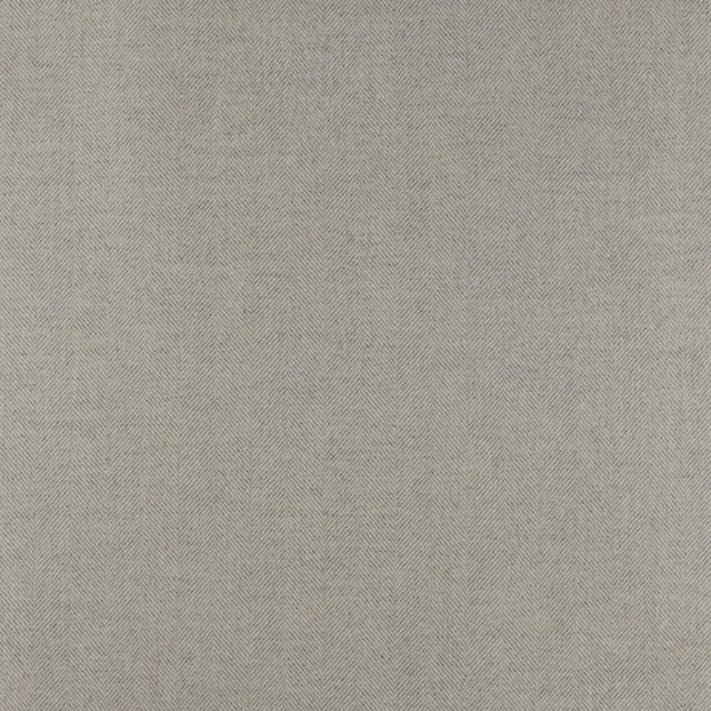 Pale fog-grey fabric showing a fine, closely spaced herringbone weave