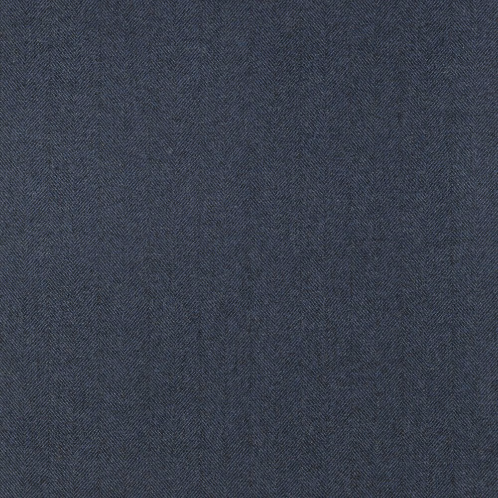Deep sapphire-blue woven swatch with fine, closely spaced herringbone texture