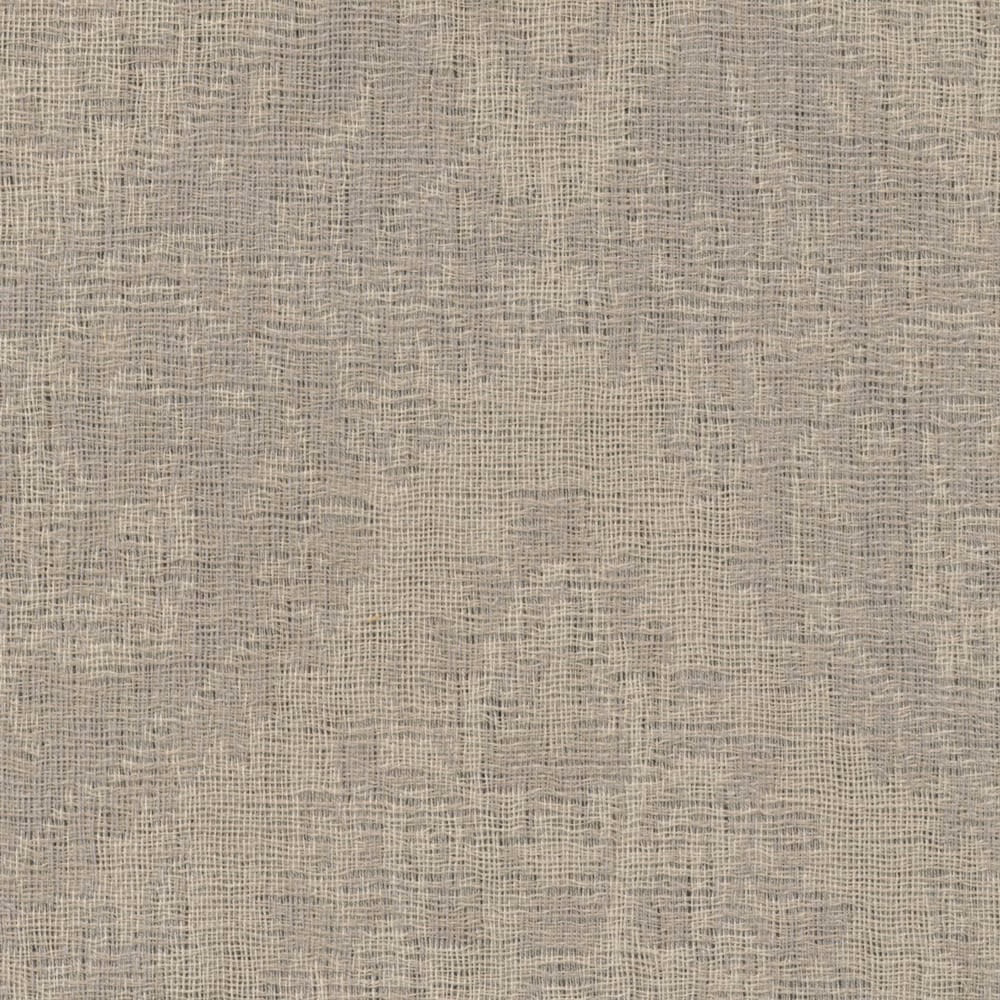 Close view of cool silver-grey sheer weave with irregular crosshatch texture