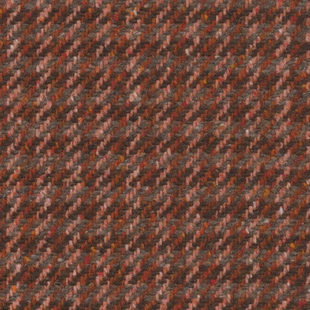 Burnt pimento, charcoal and brown textile with a dense diagonal woven texture