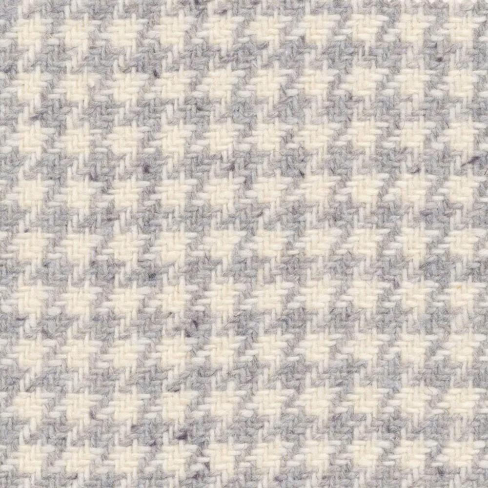 Silver-grey and cream upholstery fabric with a small broken diagonal woven texture