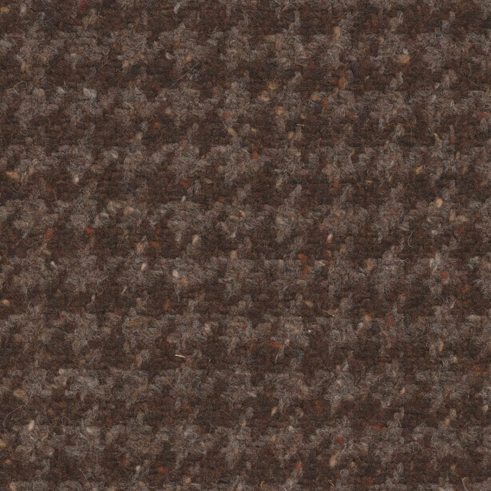 Dark umber textile with charcoal, taupe and muted rust flecks in a dense mottled weave