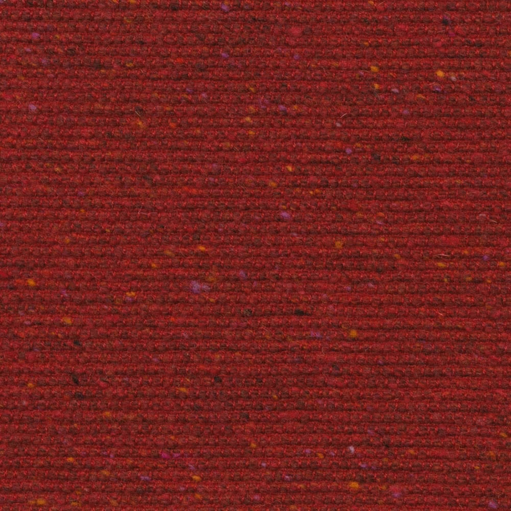 Deep garnet red ribbed weave with orange and violet flecks