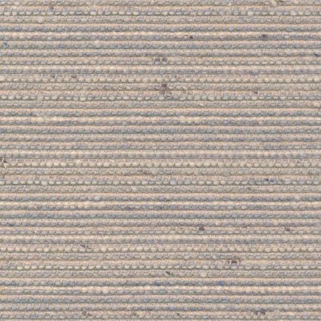 Close-up of pale blue-grey and beige fabric with raised horizontal looped weave