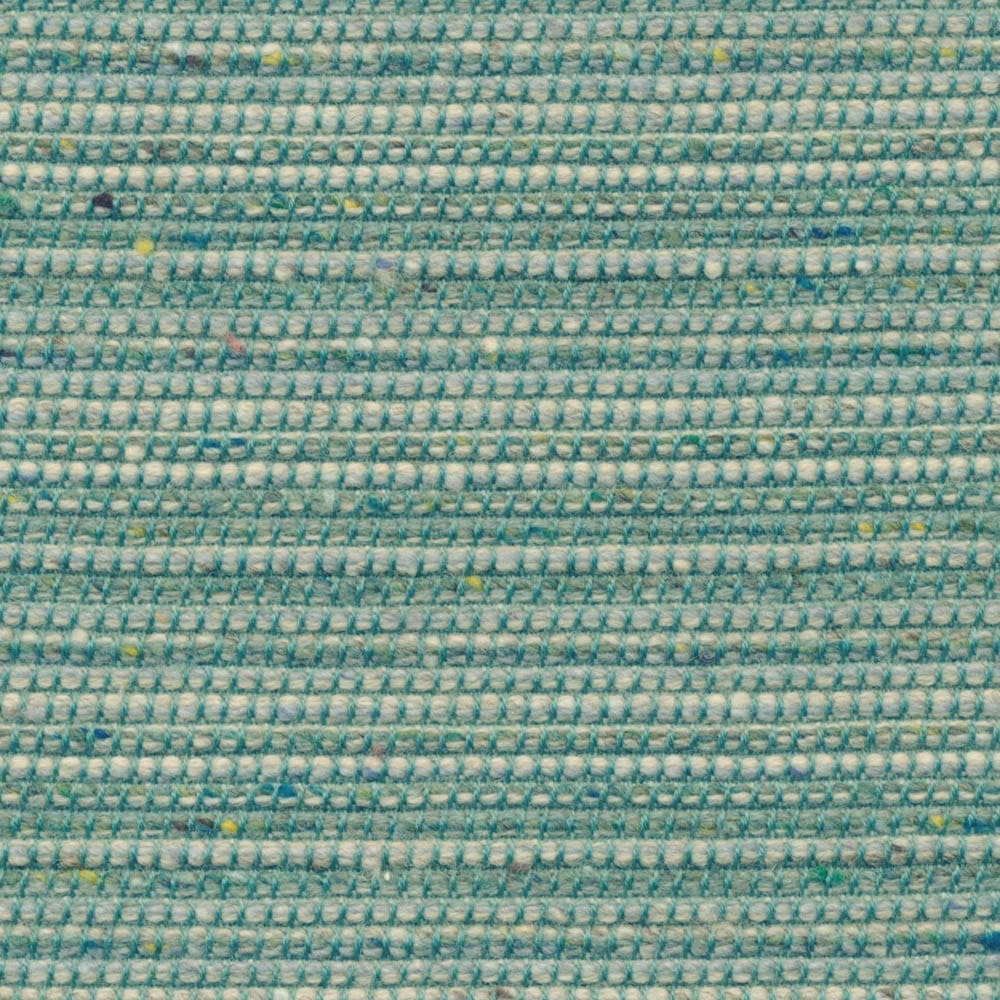 Close view of aqua-teal looped weave with pale mint and olive flecks