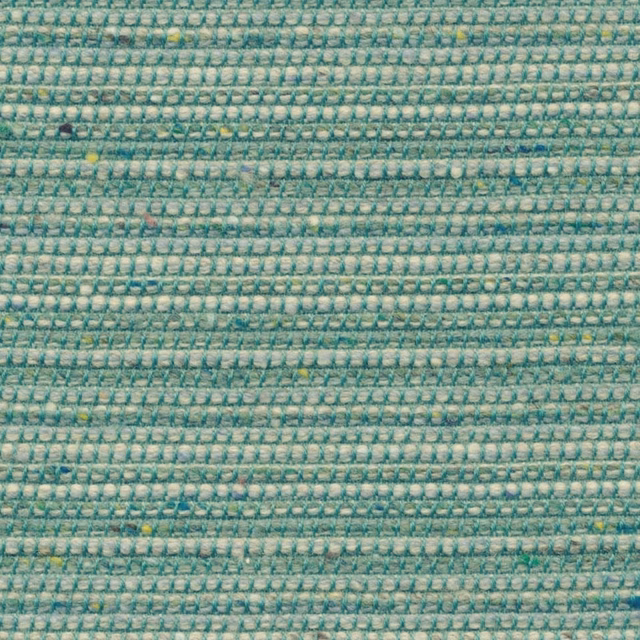 Close view of aqua-teal looped weave with pale mint and olive flecks