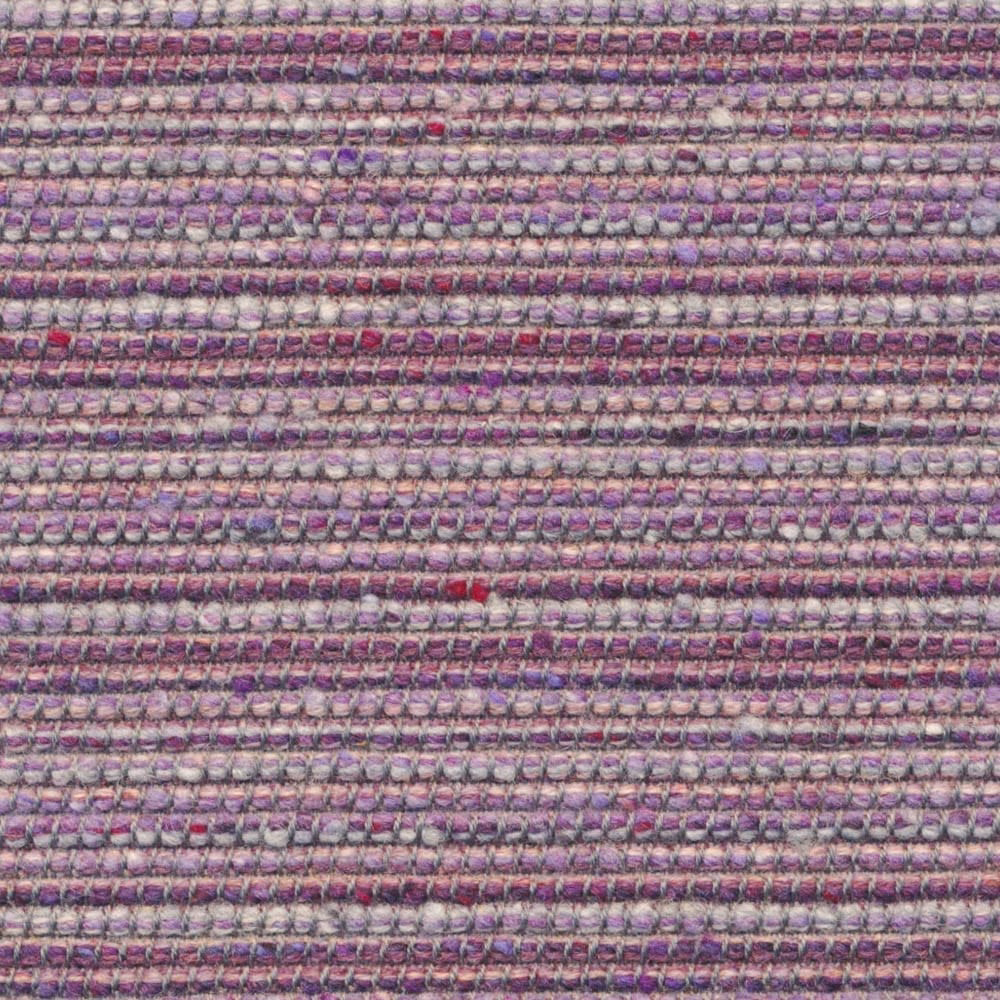 Close-up of nubby horizontal weave in muted violet, lilac, mauve and grey
