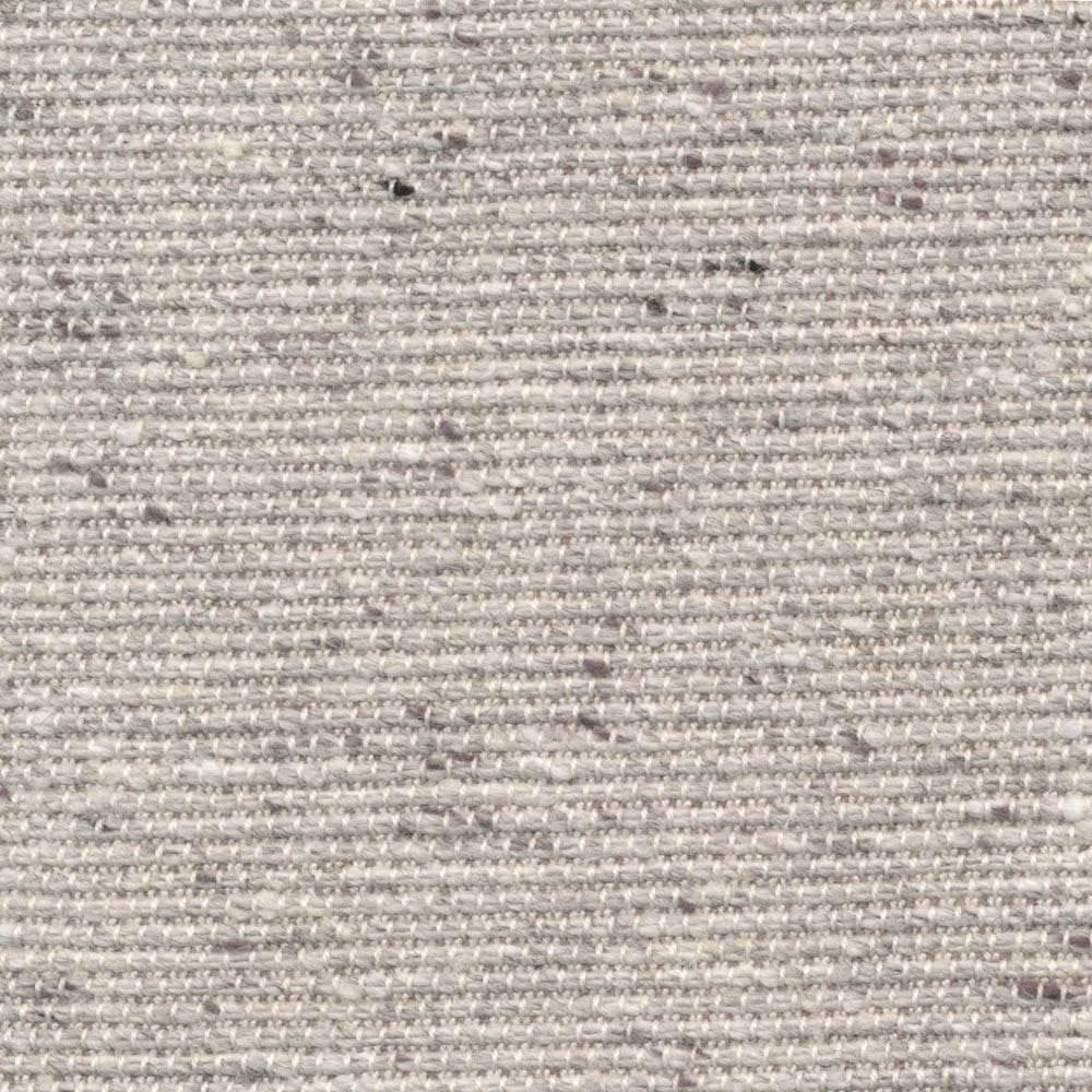 Cool silver-grey woven fabric with fine horizontal slubs and subtle charcoal flecks