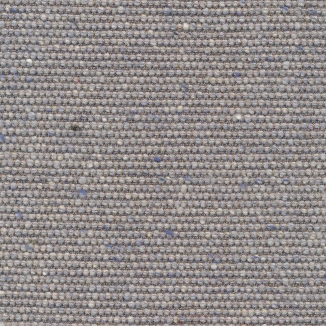 Close-up of cool blue-grey Islabank Sky fabric with nubby flecked woven texture