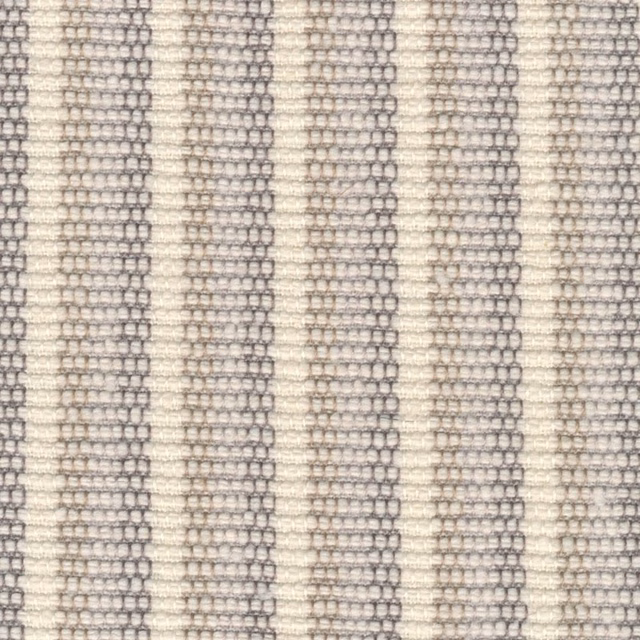 Warm oatmeal woven stripe with soft grey-brown vertical ridges and looped texture