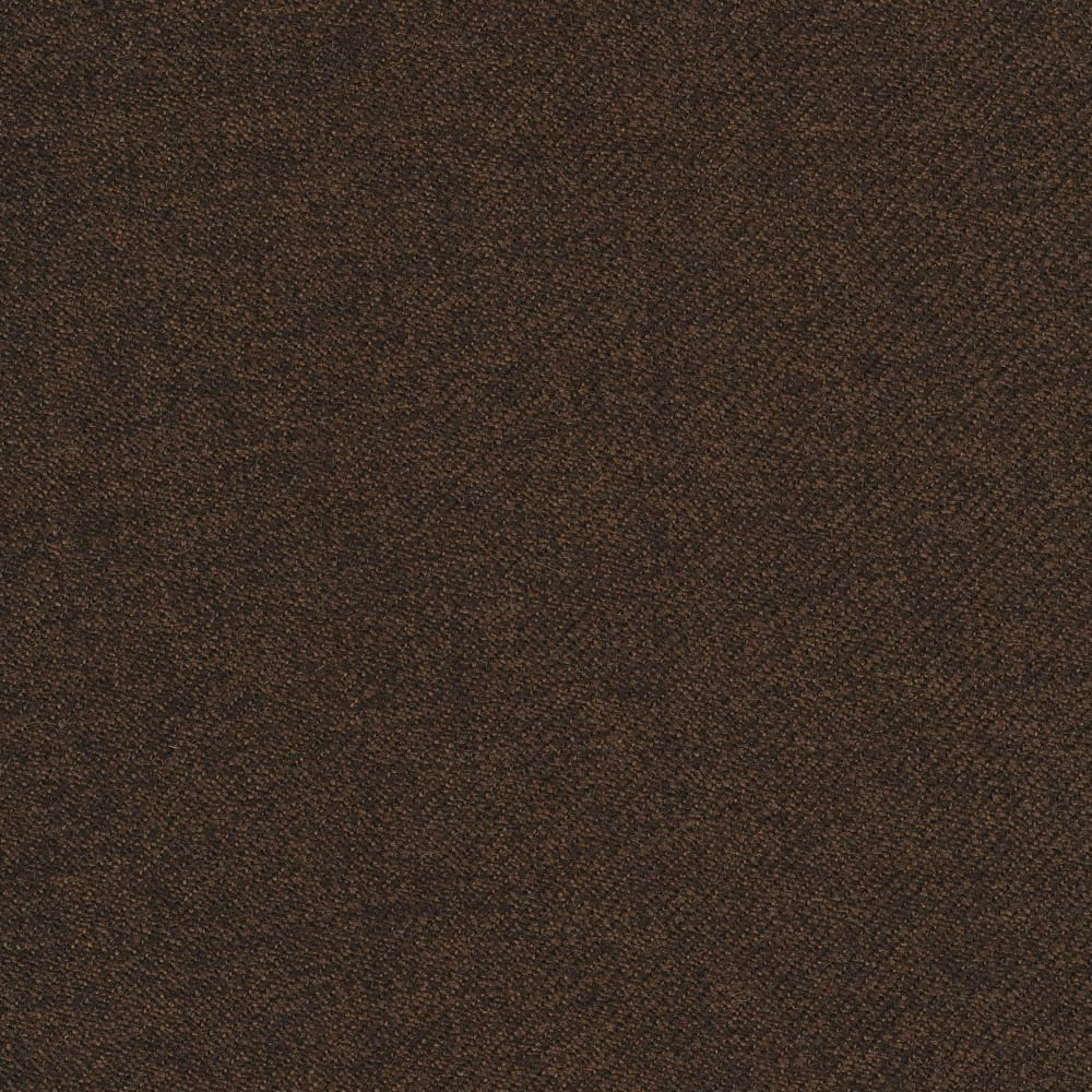 Close-up of dark chocolate brown fabric with a fine, densely woven diagonal twill texture