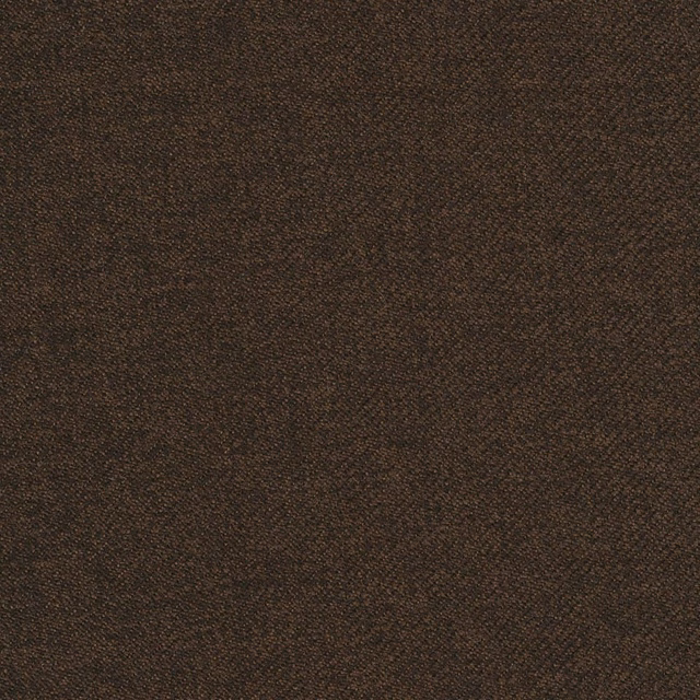Close-up of dark chocolate brown fabric with a fine, densely woven diagonal twill texture