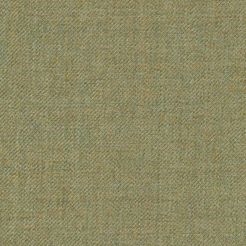 Close view of muted lichen-green twill with beige and tan flecks
