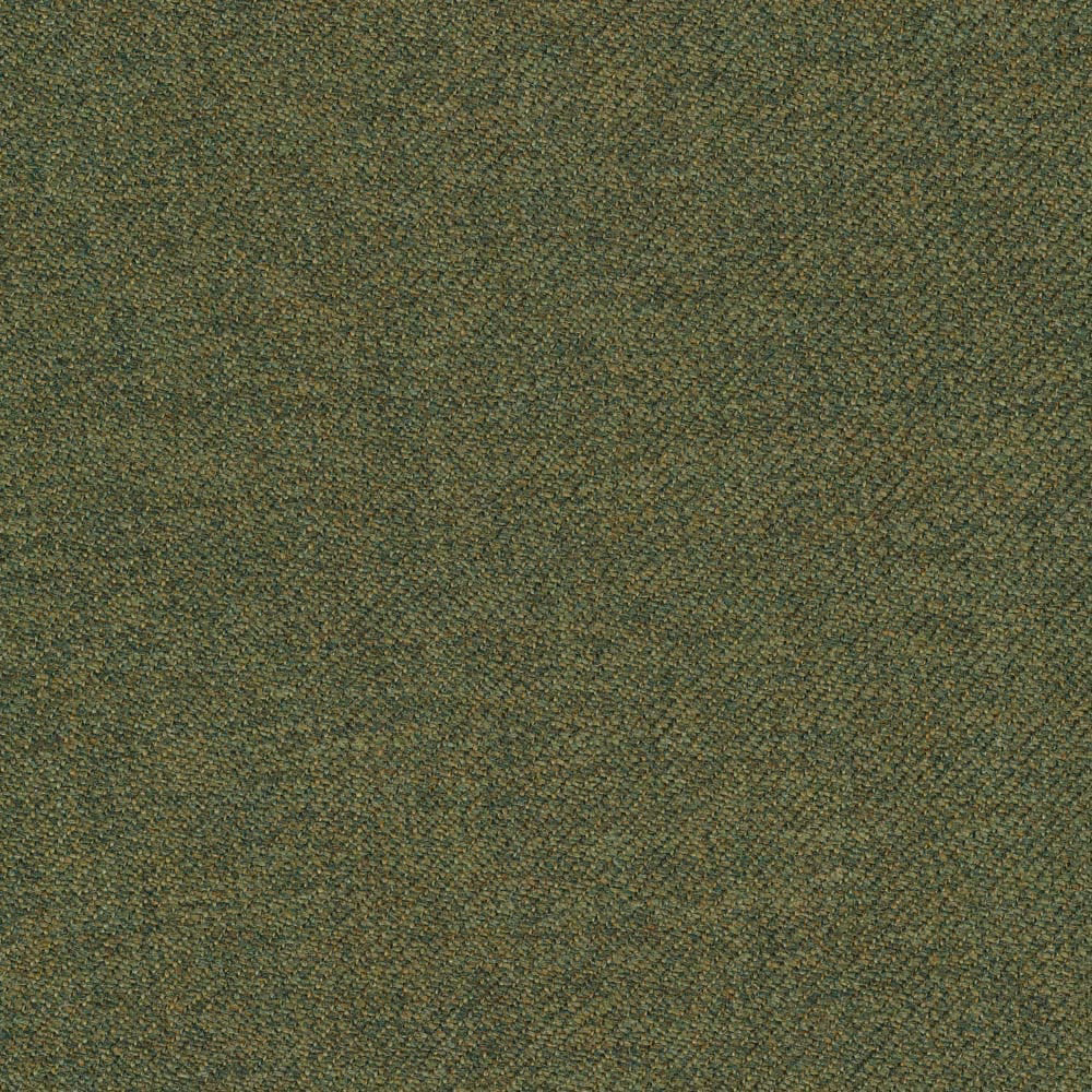Muted olive-green twill weave with fine brown and blue flecks in close-up