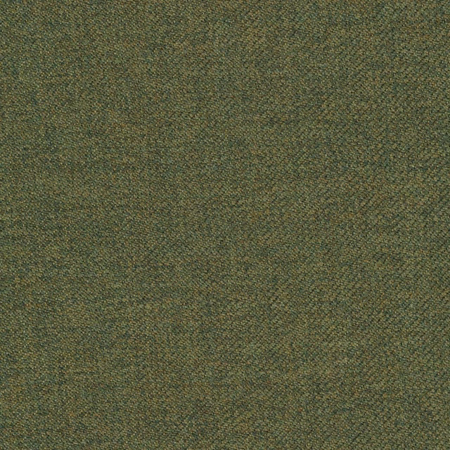 Muted olive-green twill weave with fine brown and blue flecks in close-up