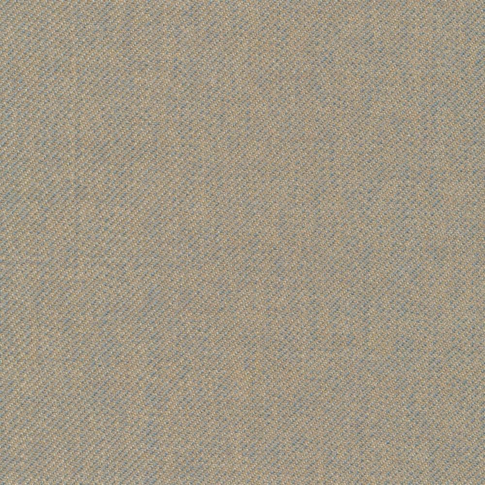 Close-up of opal blue-grey twill with fine beige flecks and diagonal texture