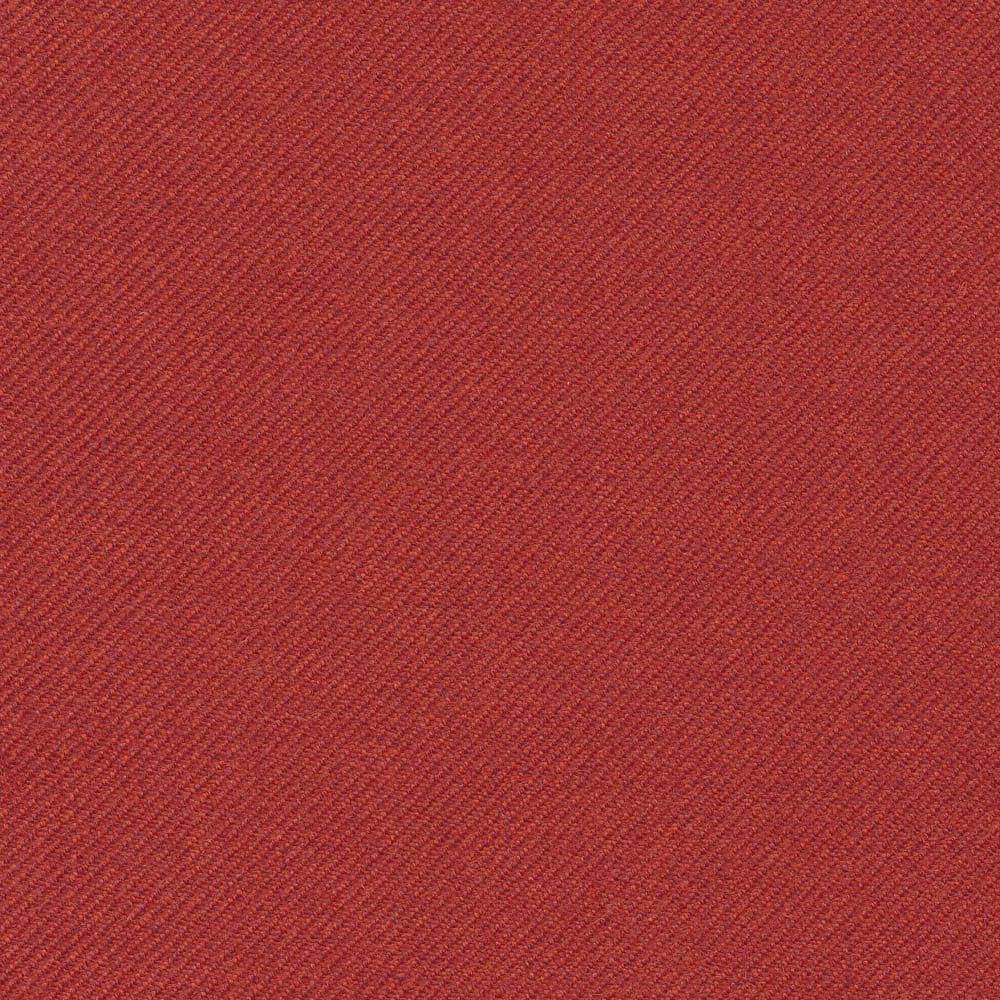 Rich red twill fabric with fine diagonal ridges and subtly shaded weave
