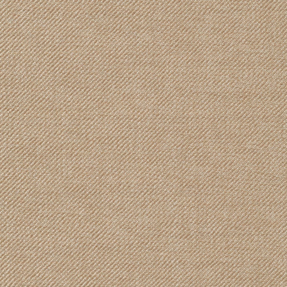 Close-up of stone taupe fabric with a fine, tightly packed diagonal twill weave