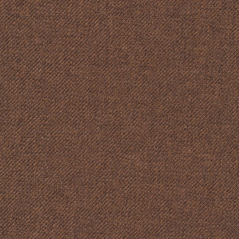 Warm walnut-brown fabric showing a fine, closely packed diagonal twill weave