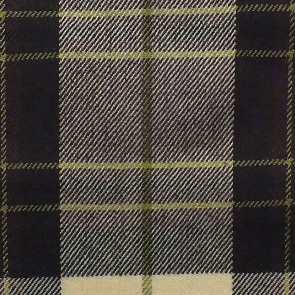 Near-black grape plaid with olive-green lines and fine diagonal woven texture