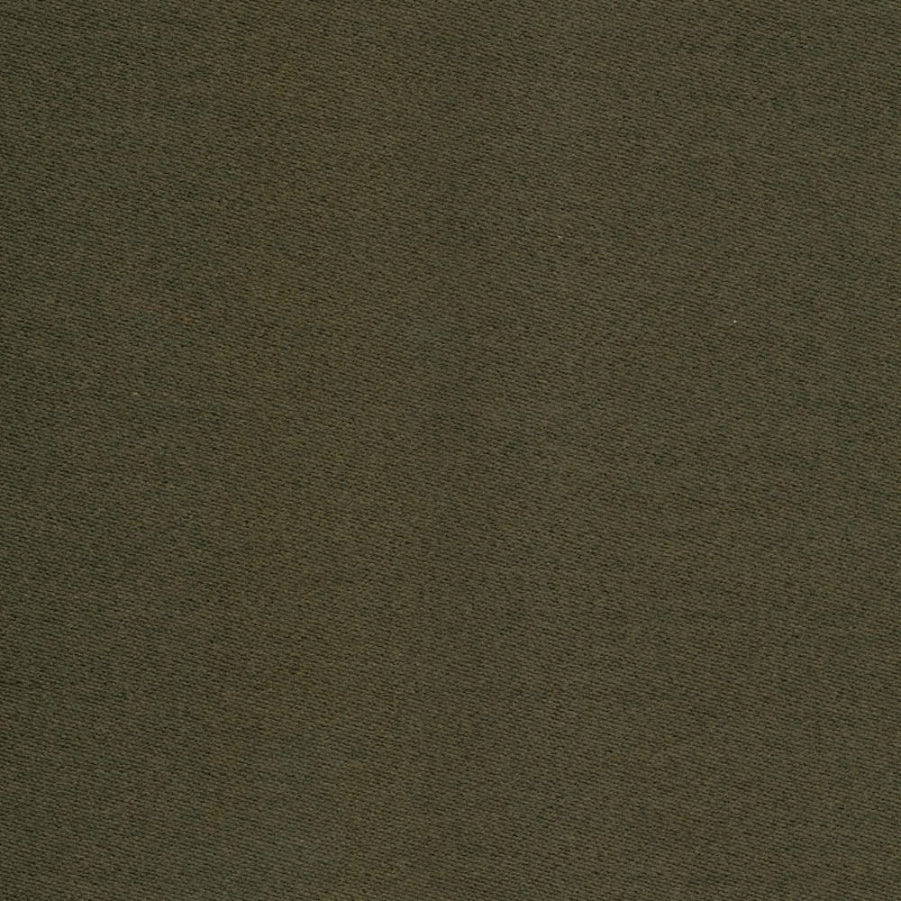 Muted olive-cedar sateen with a fine close weave and understated sheen