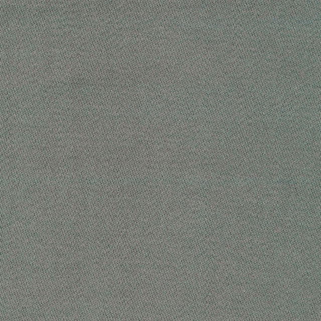 Close-up of cool nickel grey fabric with fine vertical weave and subtle sateen sheen