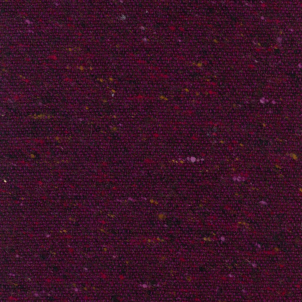 Deep plum woven fabric with scattered pink, violet and ochre flecks