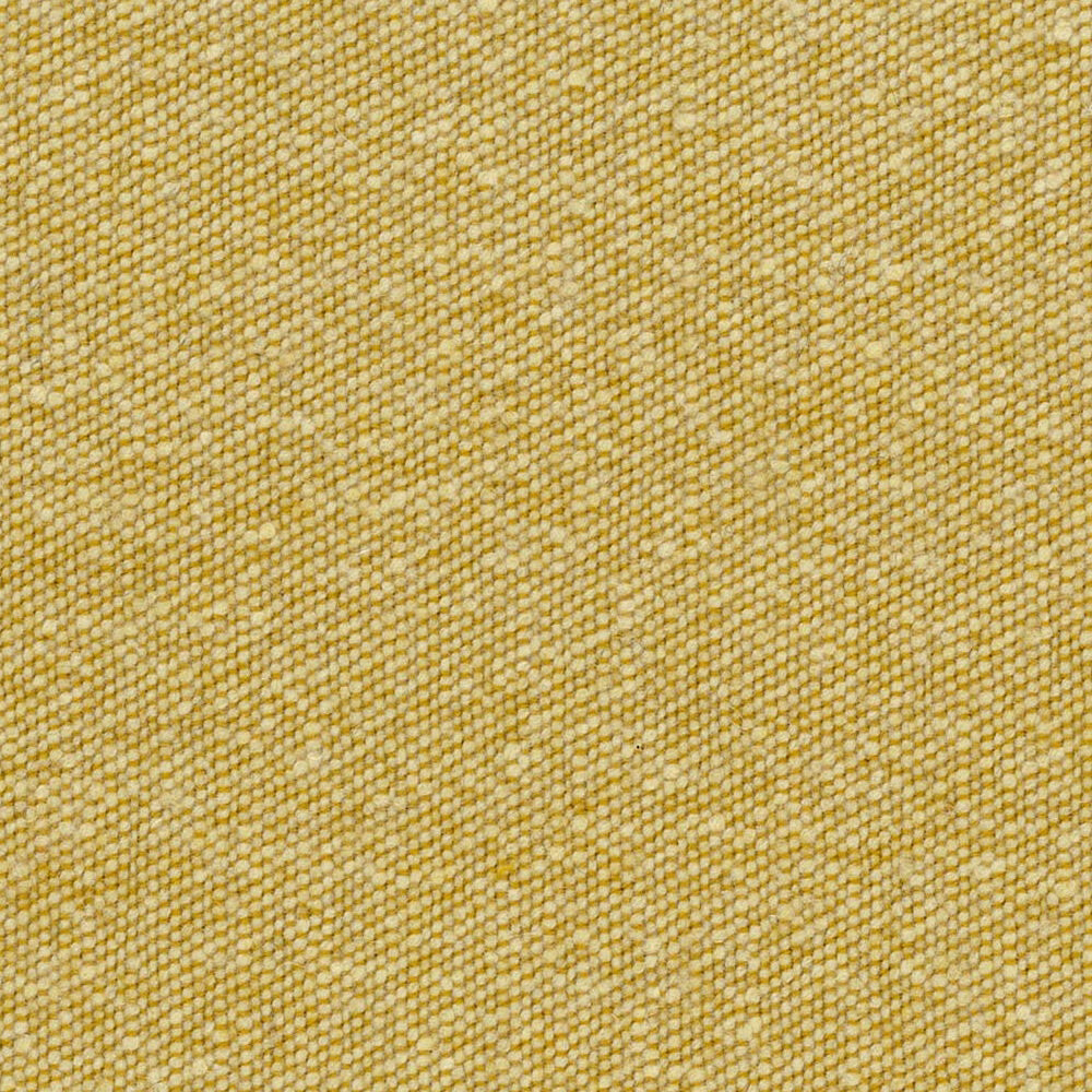 Warm buttercup-yellow woven textile with cream flecks and fine pebbled texture