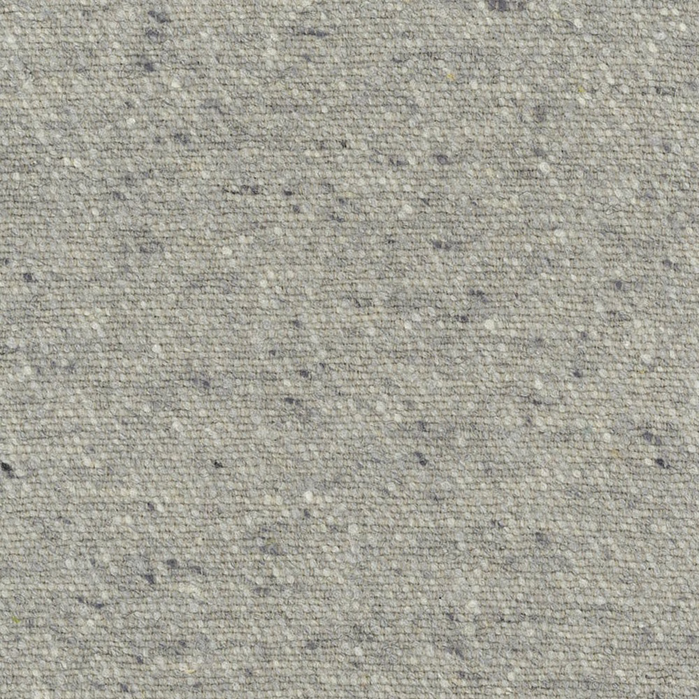 Close-up of grey-green nubby weave with pale flecks and darker threads