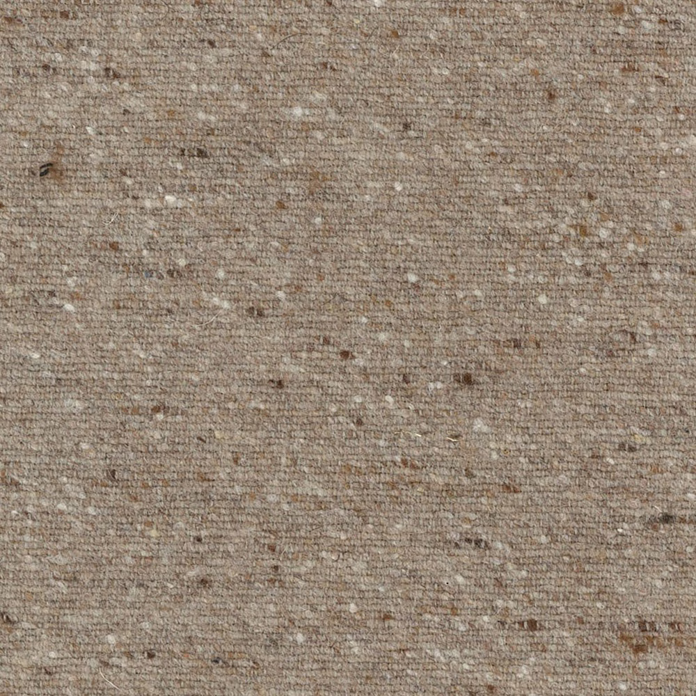 Close-up of cool taupe-grey slubby weave with pale and dark flecks