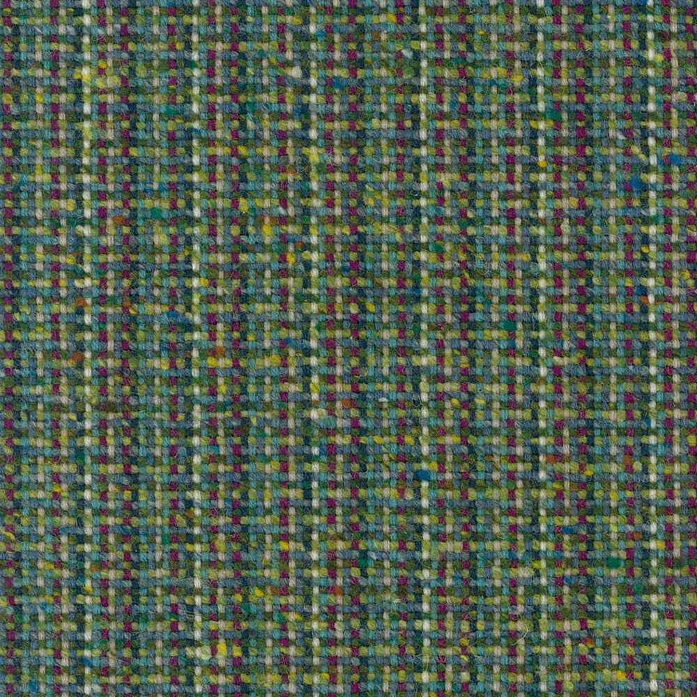 Mottled Woodland textile with moss, teal, olive, blue and berry woven threads