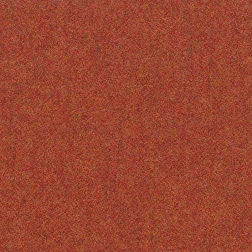 Mottled chilli-red Melton textile with rust, ochre and brown flecks