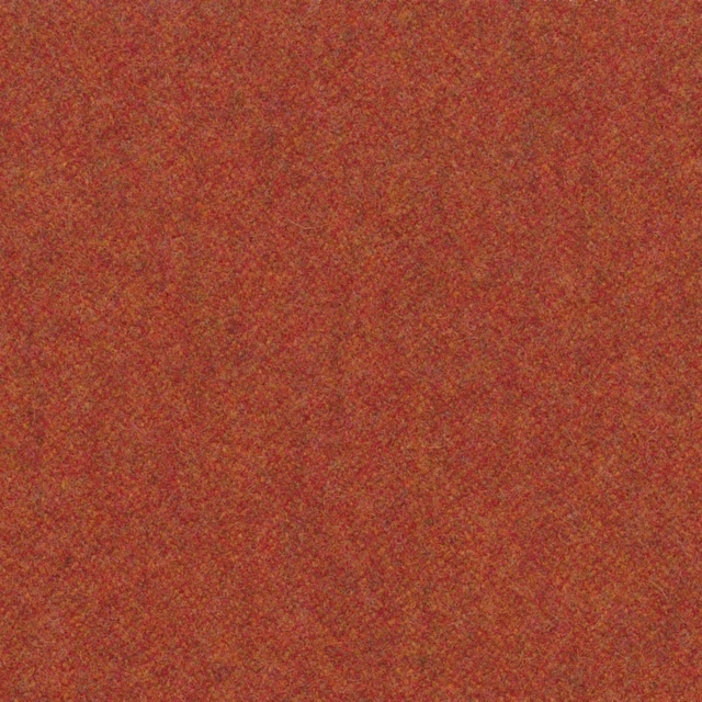 Mottled chilli-red Melton textile with rust, ochre and brown flecks