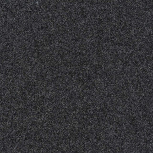 Close-up of deep charcoal-grey melton fabric with a dense, softly mottled nap